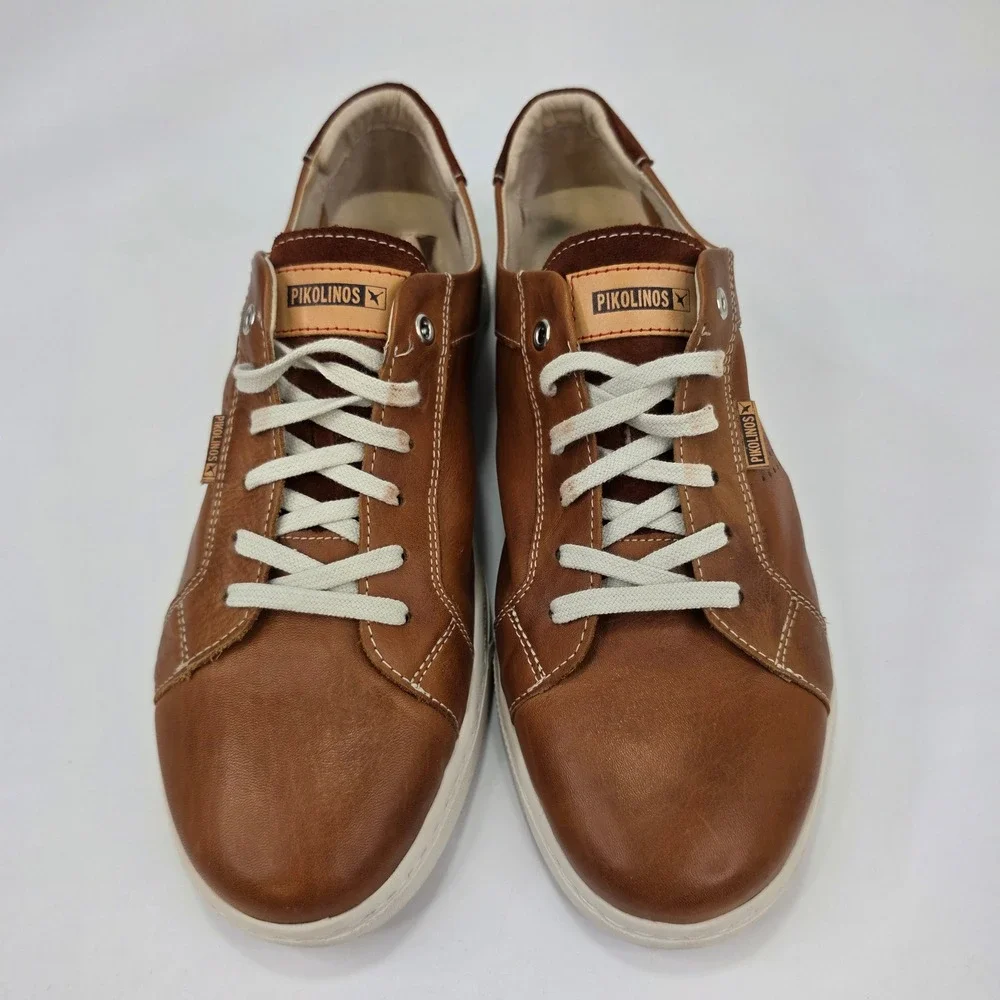 Pikolinos Mens Leather Sneaker Berna M8J-4195 Cuero Brown 45 EU Lace Up Comfort